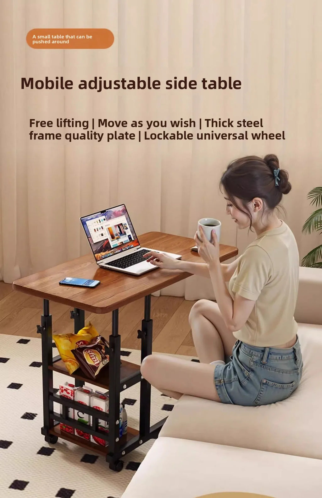 Bedside Laptop Holder & Reading Desk — Portable Bedside Table Board for Writing, Office & Computer Use