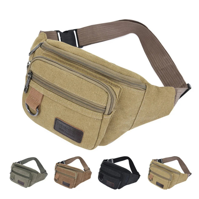 Canvas Waist Bag – Unisex Belt Bag, Bum Bag & Phone Pouch for Travel & Daily Use