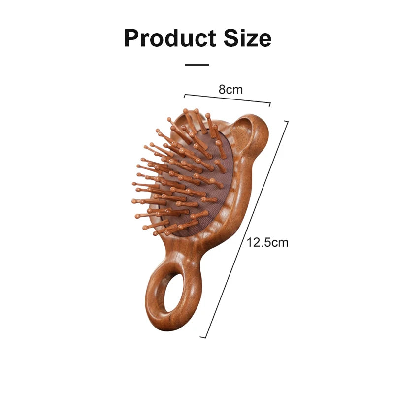 Cartoon Cat Wooden Scalp Massage Comb — Gua Sha Hair & Scalp Stimulator