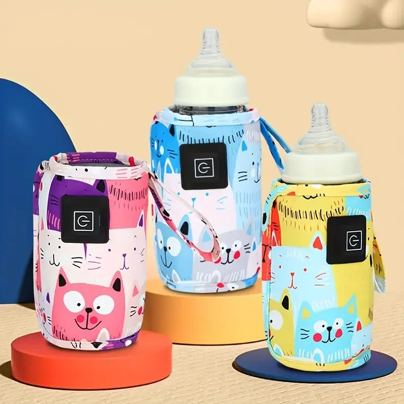 USB Portable Baby Bottle Warmer with Insulated Bag – Travel Nursing Bottle Heater for Stroller, 0–36 Months