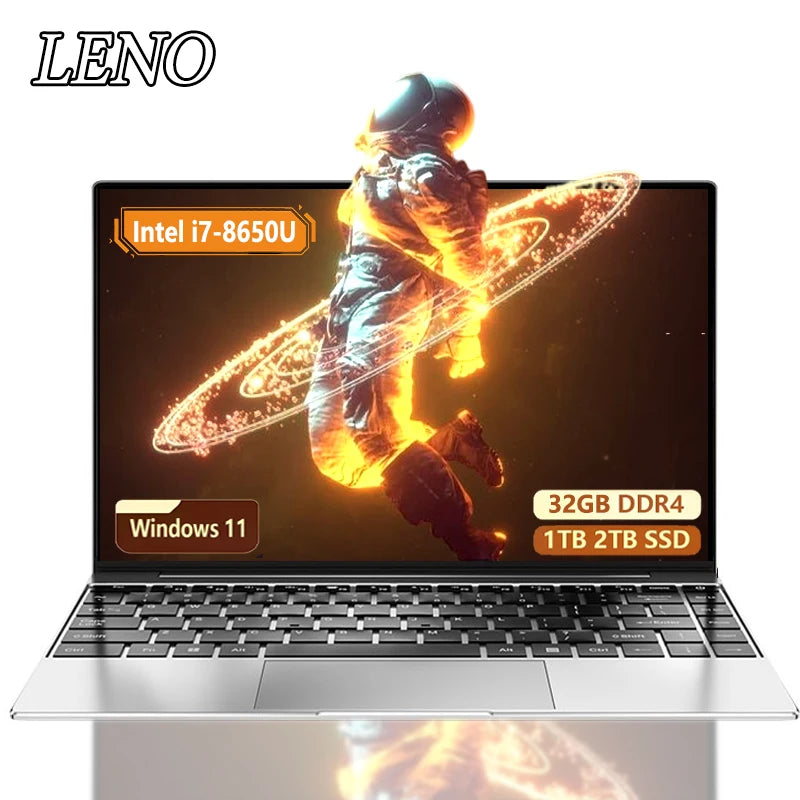 14.1" Intel i7-8650U Business Gaming Laptop – Up to 32GB DDR4, 2TB SSD, Wi-Fi 6, Windows 11 Pro