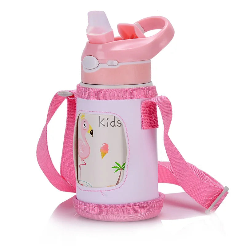 400ml Kids 316 Stainless Steel Vacuum Thermos Bottle – Duck-Billed Straw Tumbler, 6–12Hr Insulation