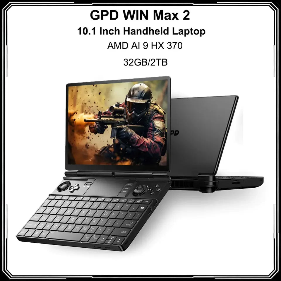GPD WIN Max 2 Gaming Laptop – 10.1" Touch, 32GB RAM, AMD 8840U / AI9 HX370