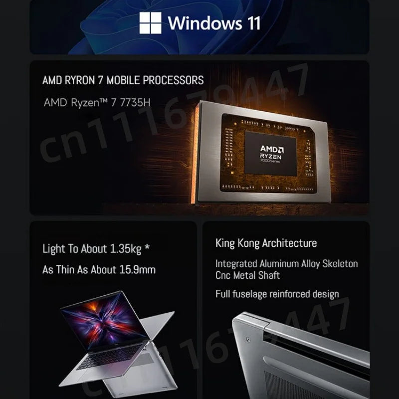 Xiaomi Redmi Book 14"/16" Laptop – AMD Ryzen 5/7 7535H/7735H, 16GB DDR5, 512GB SSD, Win11