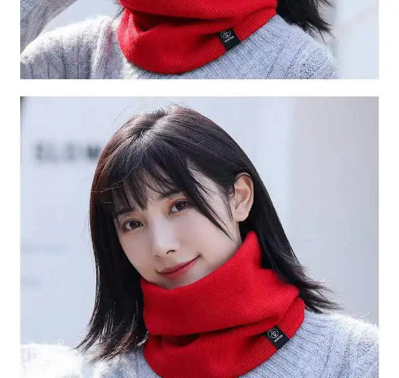 Knitted Winter Neck Warmer Scarf — Thick Fleece-Lined Unisex Face Cover