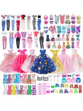 64-Piece Doll Clothes & Accessories Set — Fashion Gowns, Swimsuits, Shoes & More for 11.5" Dolls