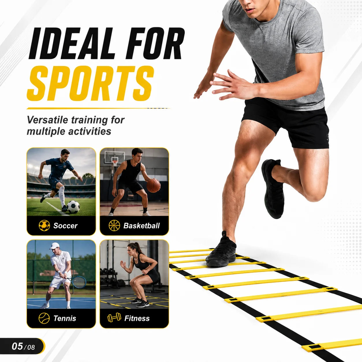 Agility Ladder Set – 2-10M Speed Training with Carry Bag for Soccer, Football, Footwork & Home Gym Drills