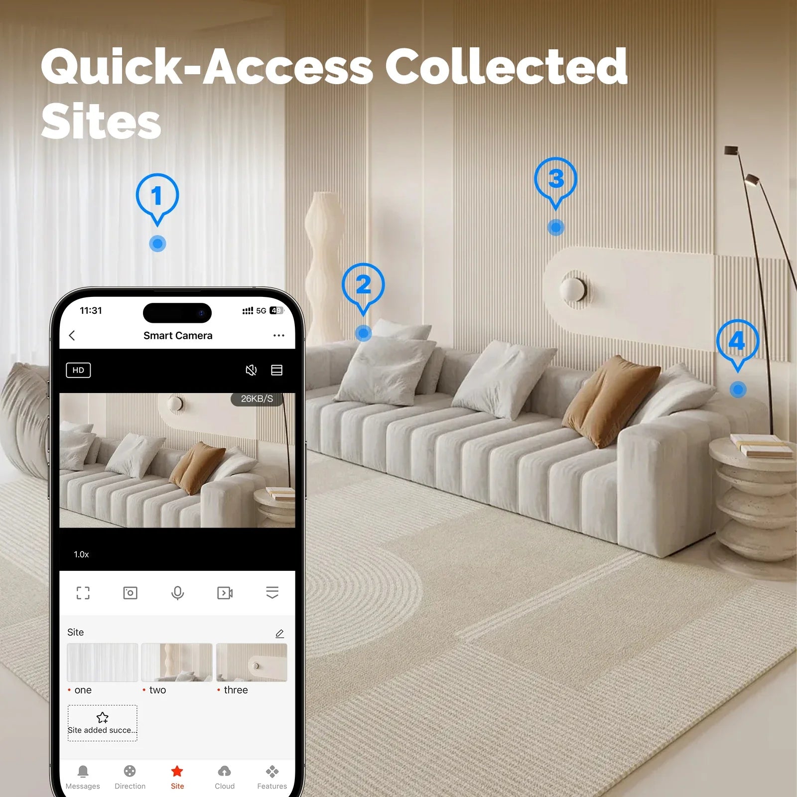 4MP WiFi Indoor Pan/Tilt Security Camera – 360° Pan, IR Night Vision, Motion & Sound Detection | Alexa & Google