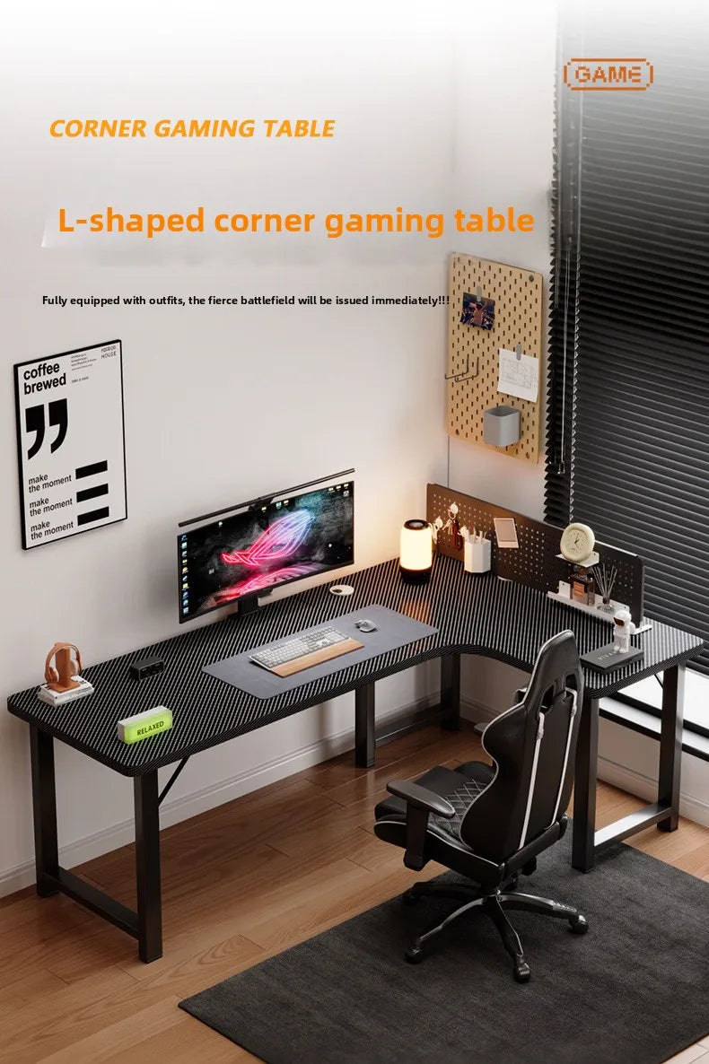 L-Shaped Corner Computer Desk — Home Office Study Table & E-Sports Gaming Desk