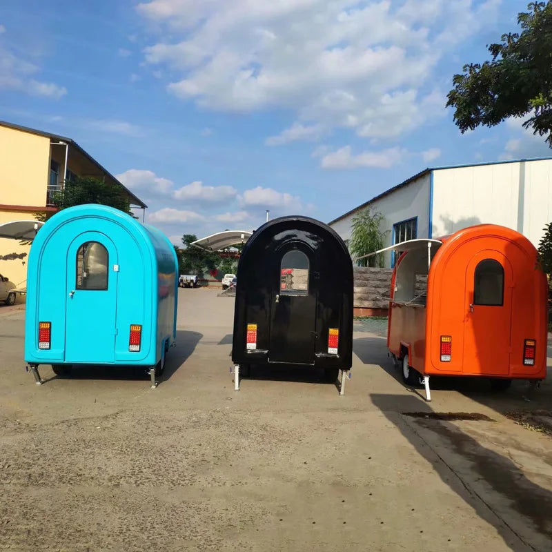 Full-Size Coffee & Ice Cream Vending Cart — Electric Food Trailer for Street Vending