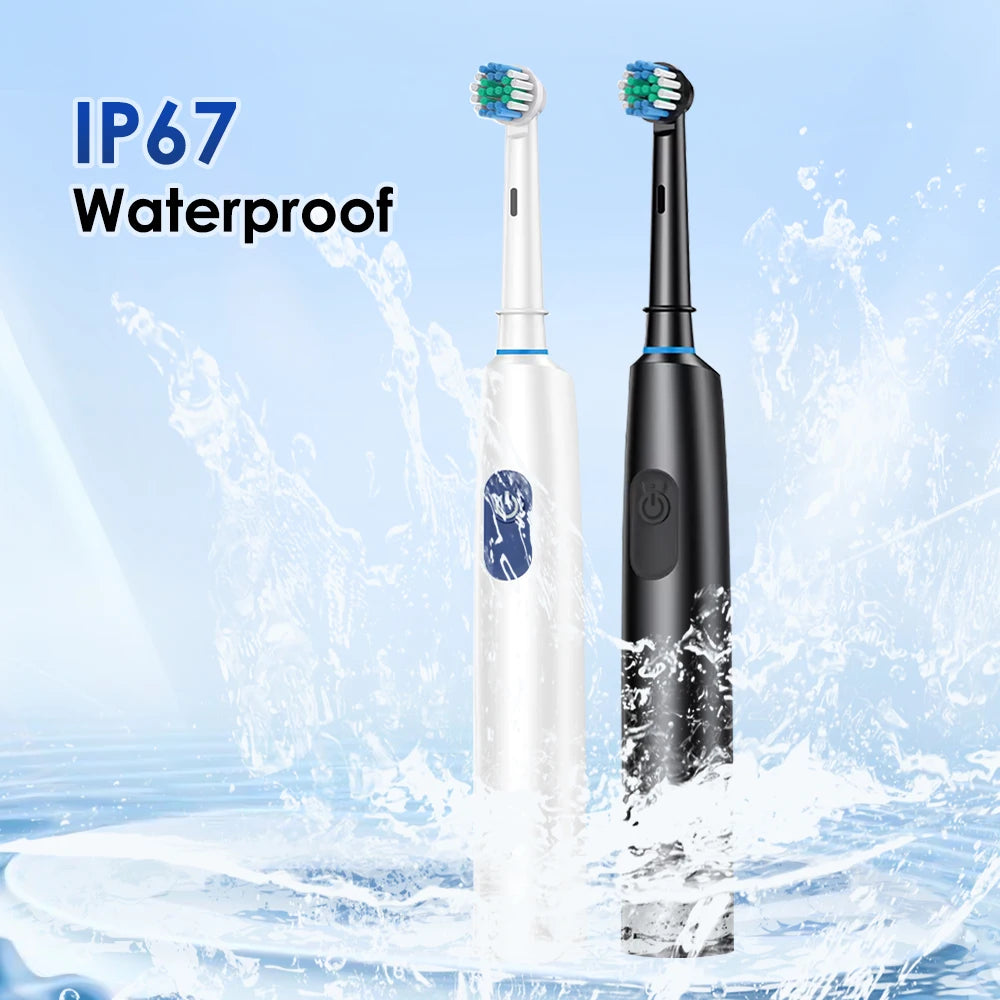 Ms.Dear Rotating Electric Toothbrush – 5 Modes, IP67 Waterproof, 30-Day Battery, 4 Brush Heads