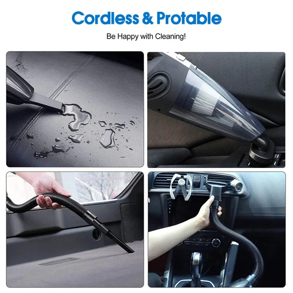 Cordless Handheld Car Vacuum — 6000Pa Wet & Dry Portable Vacuum with HEPA Filter
