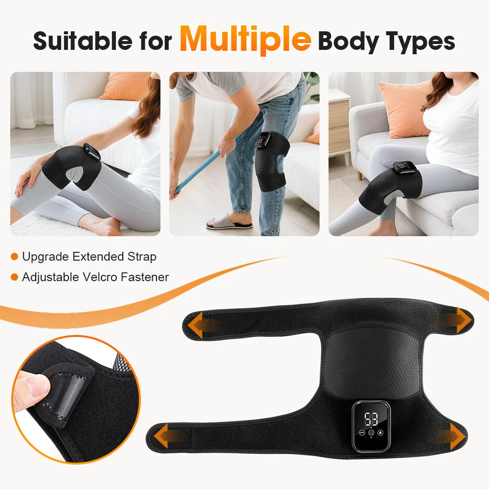 Electric Heated Knee Massage Pad – 3-Level Vibration Hot Compress for Joint & Muscle Relief