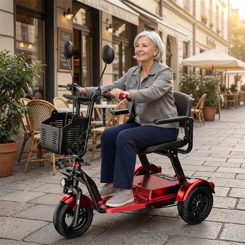 Foldable 3-Wheel Electric Mobility Scooter – 500W Dual Motor, 40 km Range