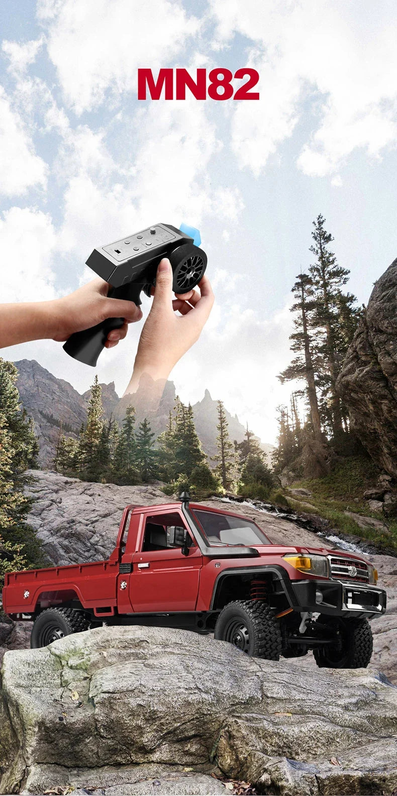 MN82 / MN82S / LC79 1:12 Scale 4WD RC Pickup Truck – Remote Control Off-Road Crawler for Kids
