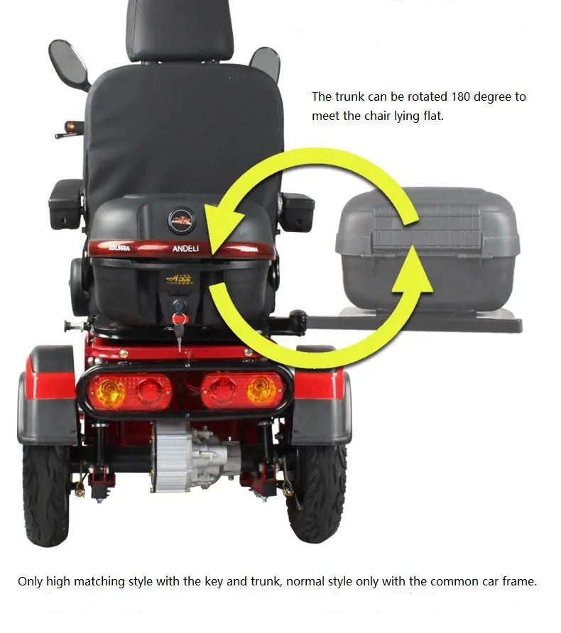 4-Wheel Mobility Scooter – 600W Motor, 40–50 km Range