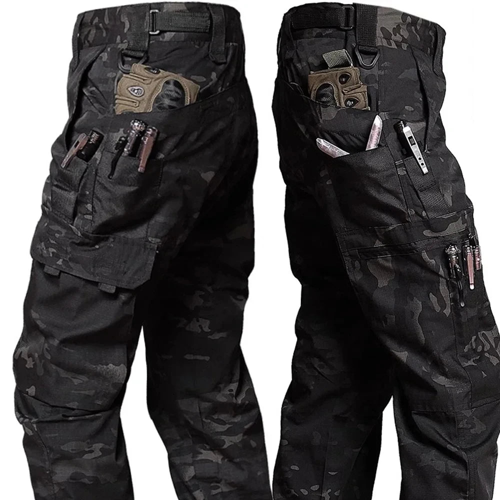 Men's Tactical Waterproof Multi-Pocket Cargo Pants — Durable Outdoor Work Trousers