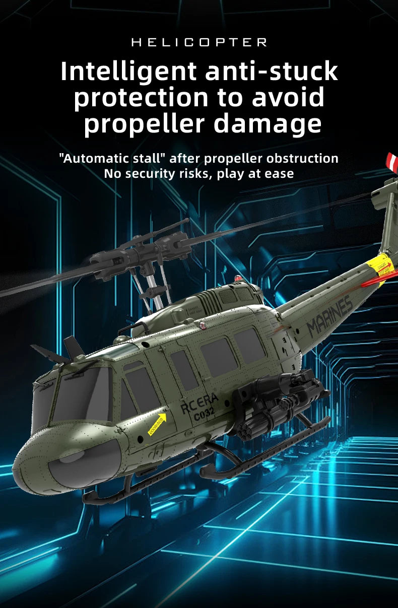 C032 RC Helicopter 2.4G 6-Axis Brushless – Altitude Hold & Optical Flow Remote Control