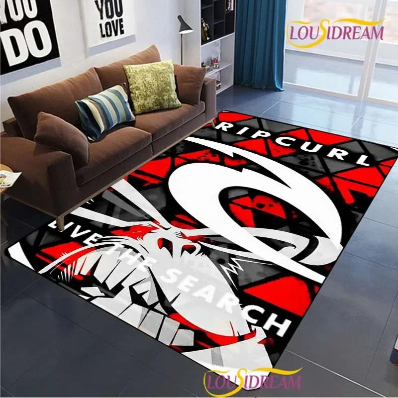 Surf Print Area Rug – Non-Slip Living Room, Bedroom & Kitchen Carpet