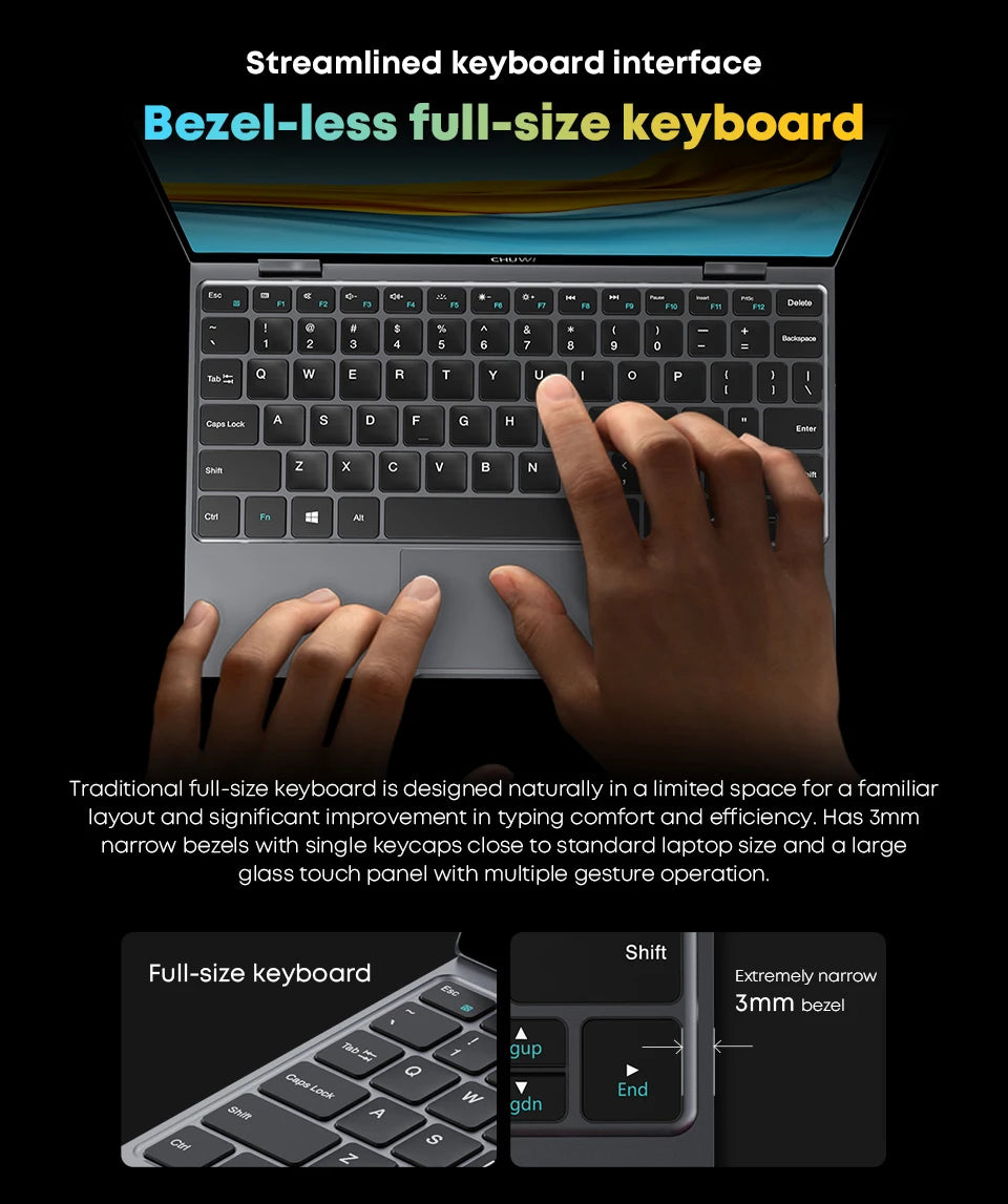 CHUWI MiniBook X 10.51" 2-in-1 Touchscreen Laptop – Intel N150, 16GB LPDDR5, 512GB SSD, 360° Yoga, Windows 11