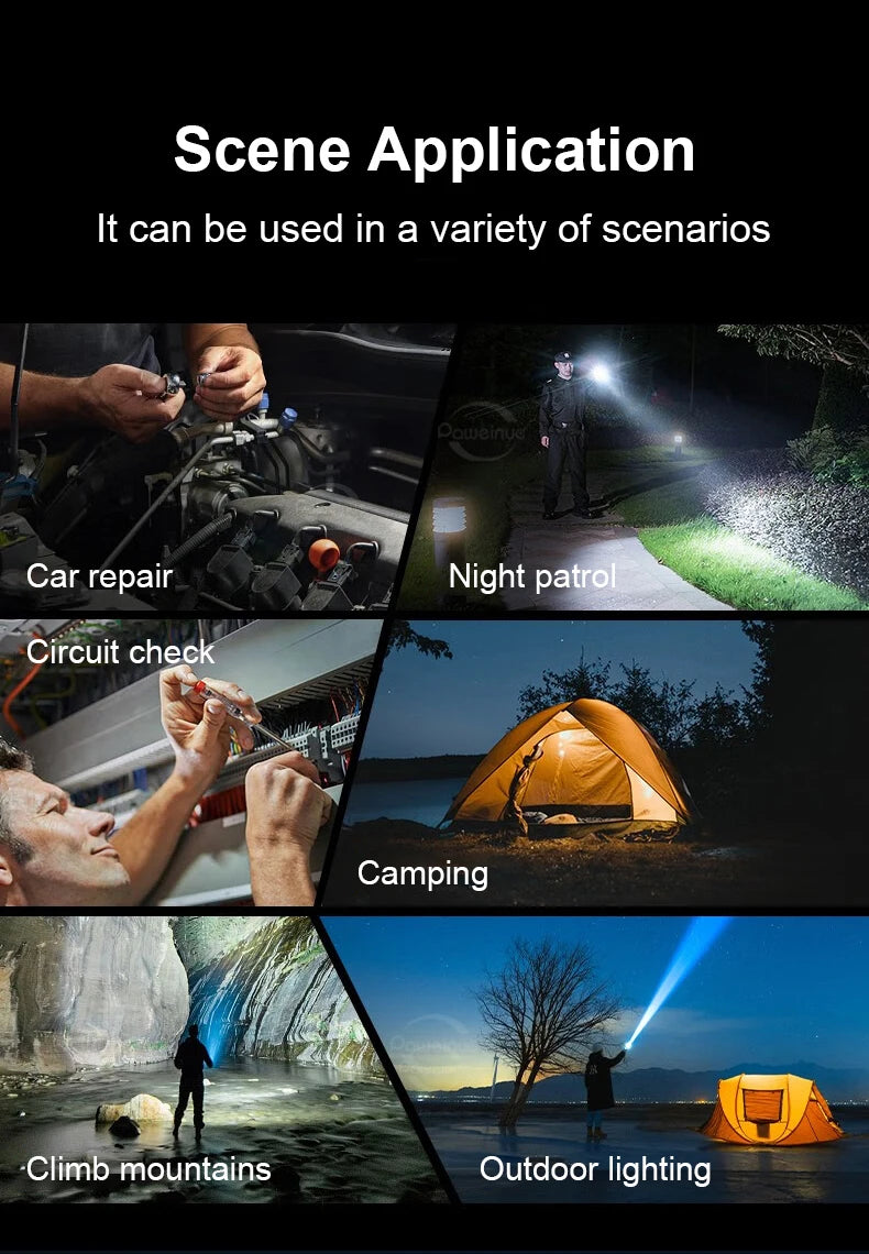 Ultra Bright Long Range LED Tactical Flashlight – Rechargeable Portable Camping Lantern