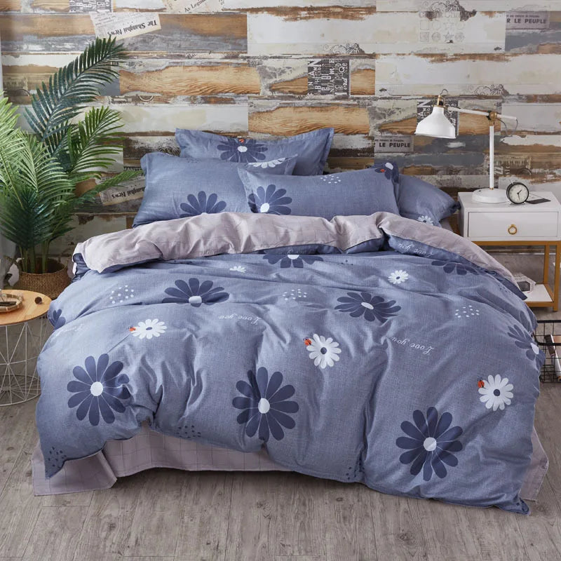 Cartoon Print Duvet Cover Set – Skin-Friendly 400TC Polyester, 3-Piece with 2 Pillowcases, 20 Designs & 4 Sizes