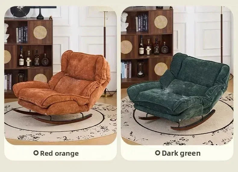 Adjustable Folding Rocking Chair with Cushioned Seat