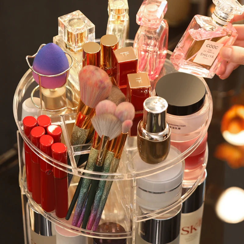 360° Rotating Adjustable Skincare Storage Rack