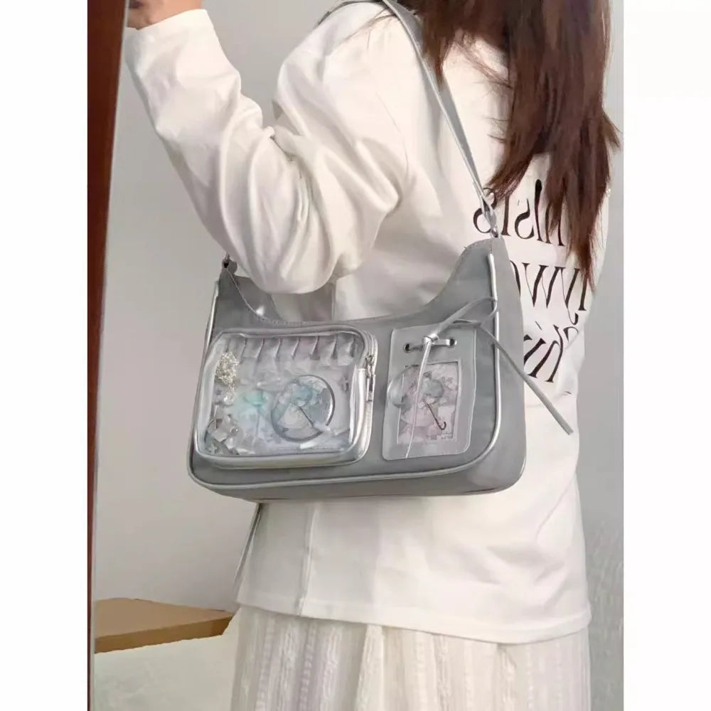 Lace-up Bow Bags for Woman Shoulder Bag Sweet Cool Bolsos mujer Crossbady Sac Femme Portable Bolsas Small Subaxillary Bolsa