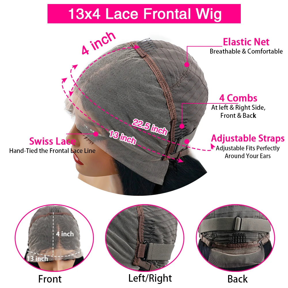 46 Inch Chocolate Brown Body Wave Lace Front Wig | 200 Density 13x4 13x6 HD Lace Pre-Plucked Brazilian Human Hair