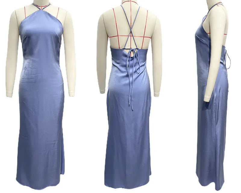 Sleeveless Backless Slim Maxi Party Dress — Sexy Solid Temperament Formal Dress