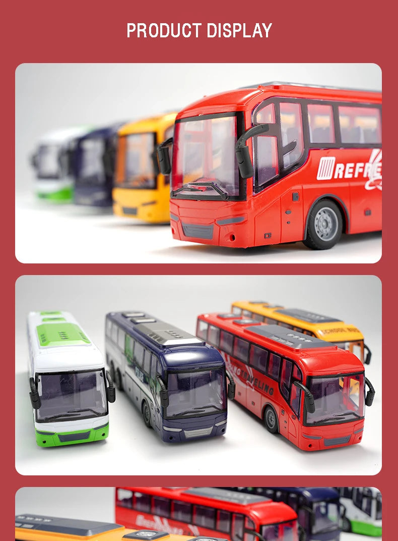 1:30 Scale Electric RC School Bus with Lights – 27MHz Radio Controlled City Tour Bus for Kids