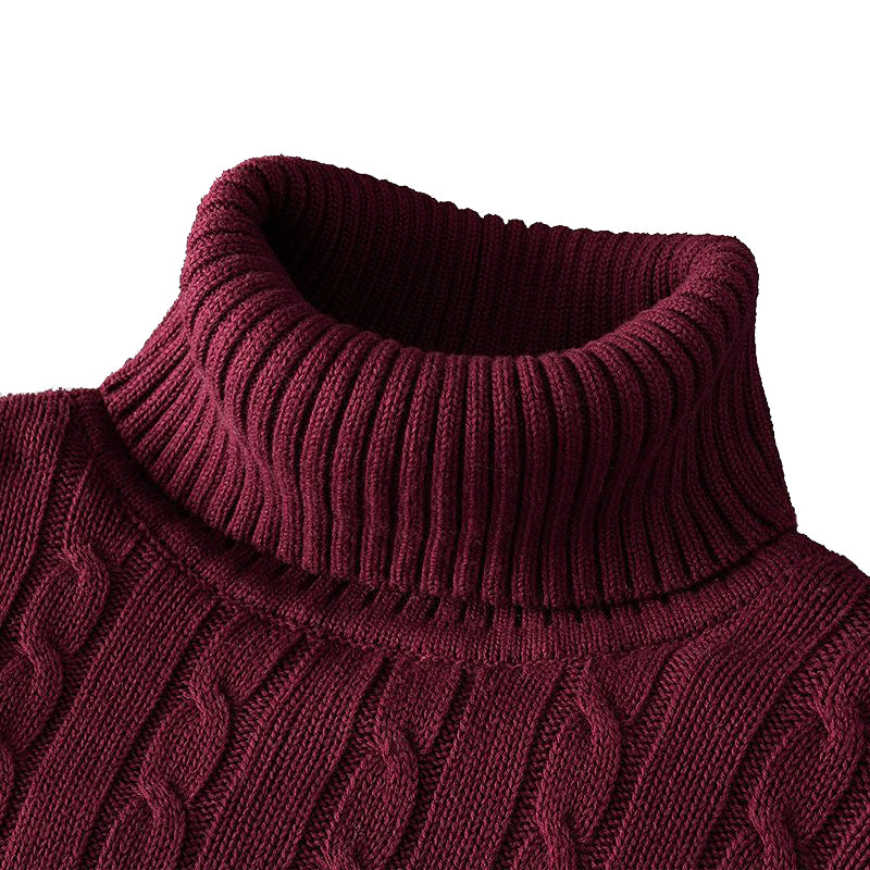 Men's Turtleneck Knitted Sweater — Classic Winter Knitwear