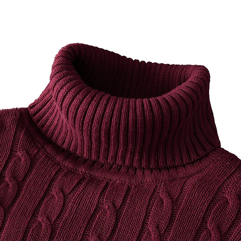 Men's Turtleneck Knitted Sweater — Classic Winter Knitwear