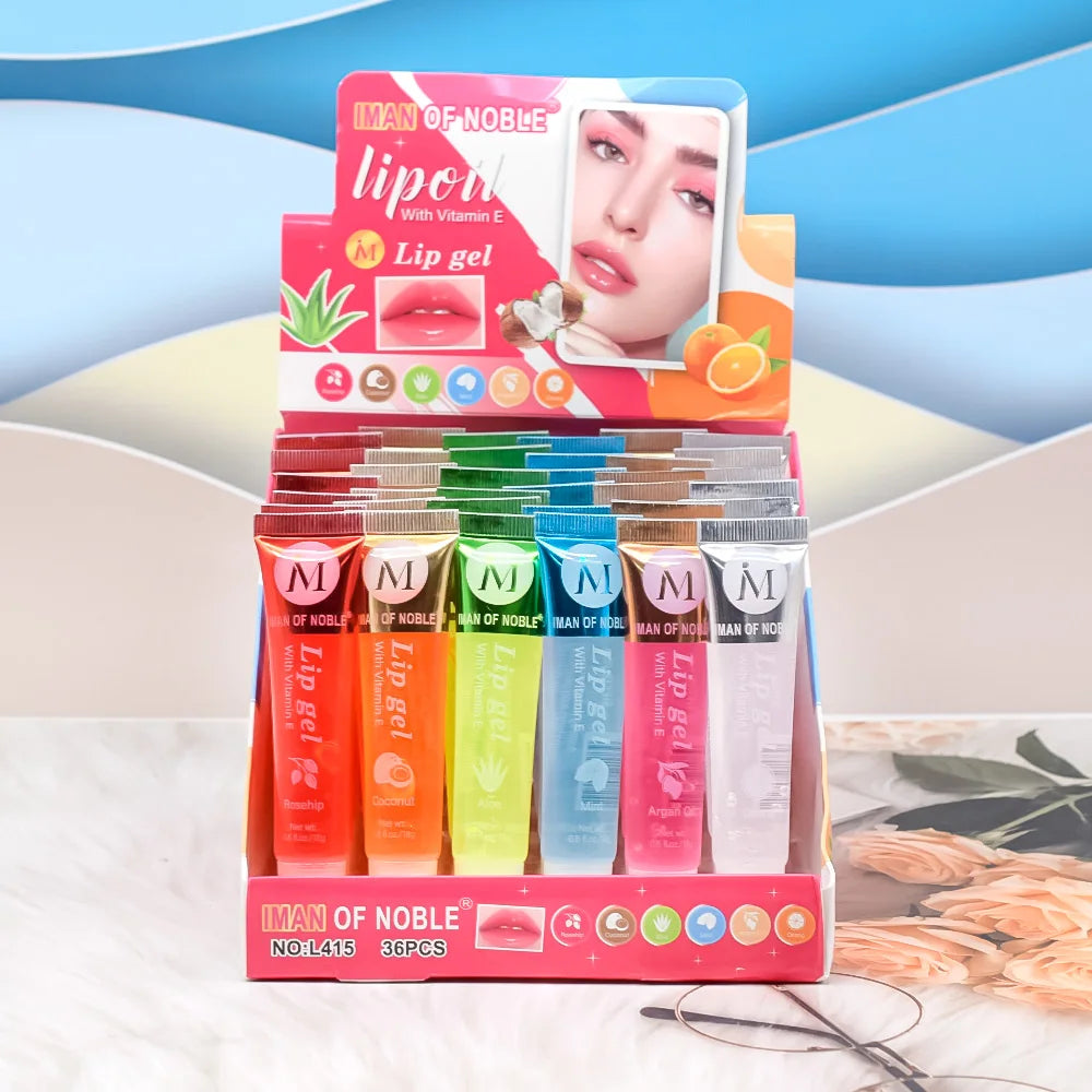 6-Piece Fruity Lip Gloss Set — Hydrating Glossy Clear Lip Gel