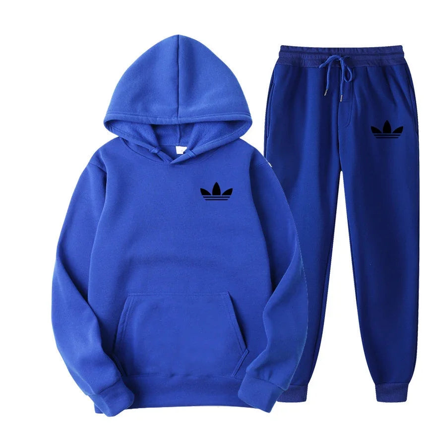 Men's Two-Tone Hoodie & Pants Casual Tracksuit Set – Outdoor Jogging Luxury Sport Suit