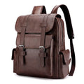 HOMEFISH PU Leather Backpack – Large Capacity Casual Daypack with 5 Pockets
