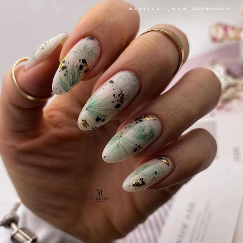 3D Summer Tropical Nail Art Sticker Decals — Palms, Butterflies & Flowers