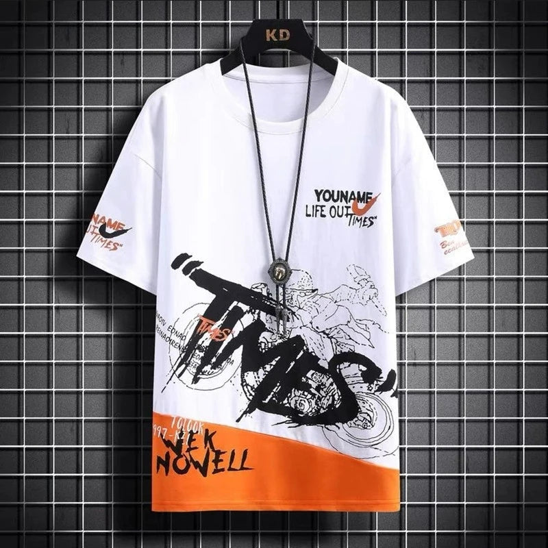 Men's Gradient Print T-Shirt & Shorts Casual Summer Sporty 2-Piece Set