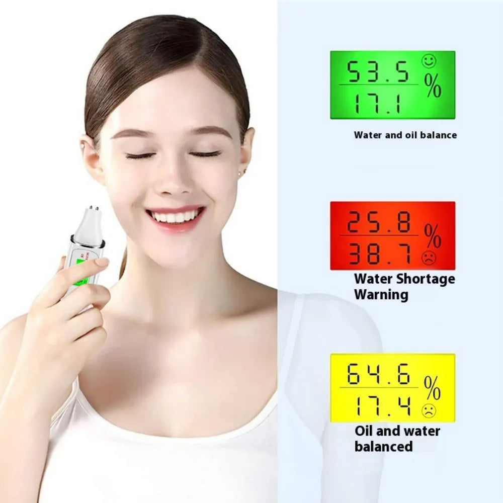 Digital Skin Moisture & Oil Analyzer – Platinum Probe Facial Water-Oil Balance Tester & Skin Diagnostic Device