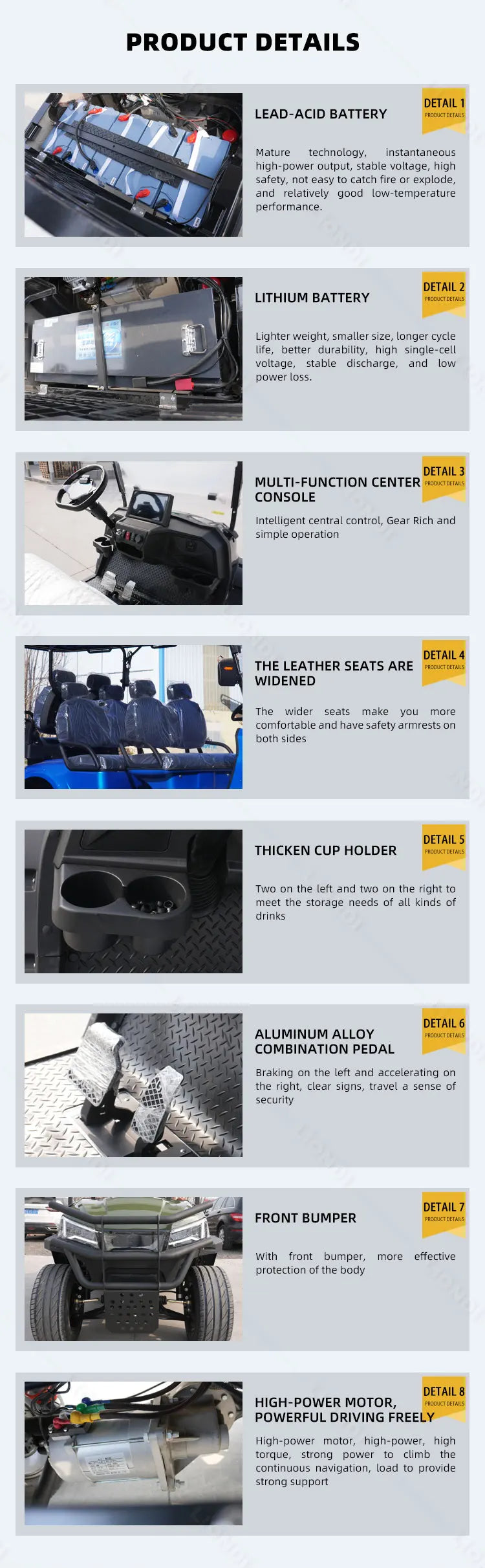 New ArrivalOff Golf Buggy Club Luxury Electric Car 2/4/6-seater Electric Golf Cart for Golf Courses/Resorts