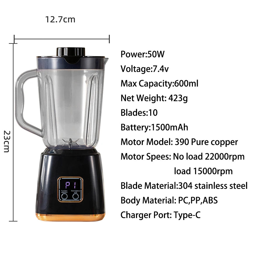 Small Household Fruit Juicer – Compact Electric Blender for Smoothies, Milkshakes & Fresh Juice