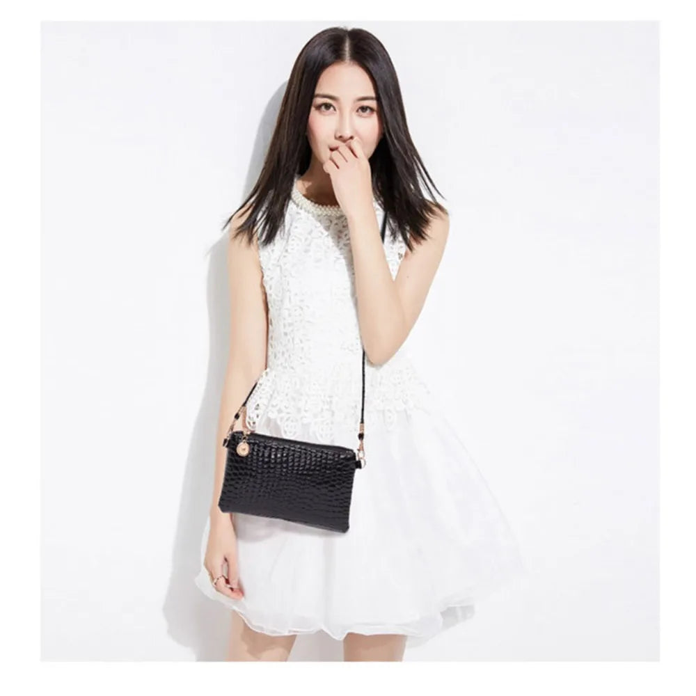 Slim PU Baguette Satchel Shoulder Bag – Elegant Zipper Purse for Women