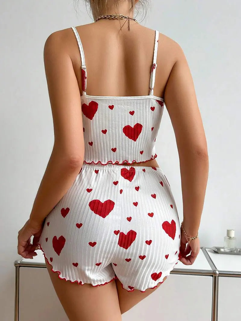 Women's 2-Piece Print Camisole & Shorts Pajama Set | Sexy Lingerie Sleepwear