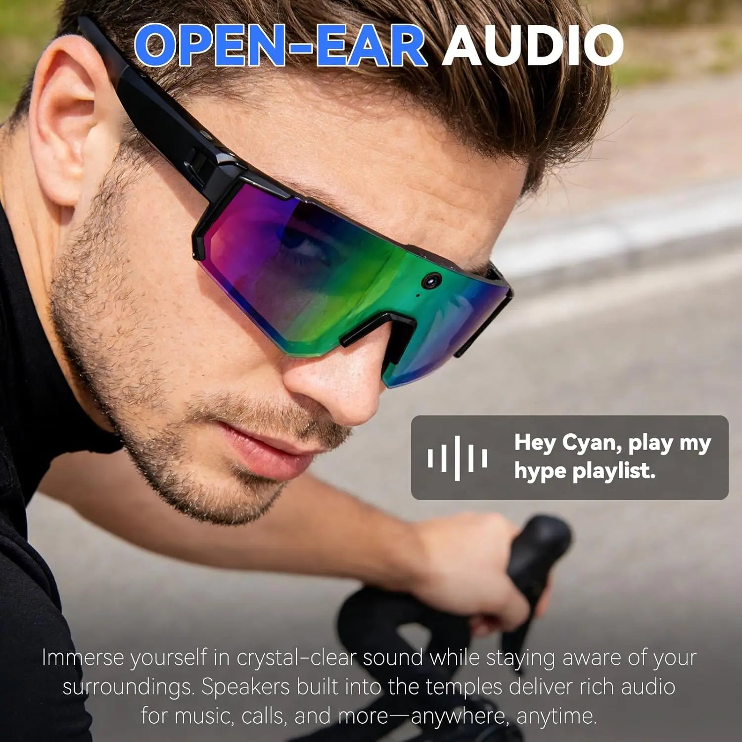See It. Record It. Share It. — AI Smart Glasses with 800MP Camera, Anti-Shake HD Video & Bluetooth Calling
