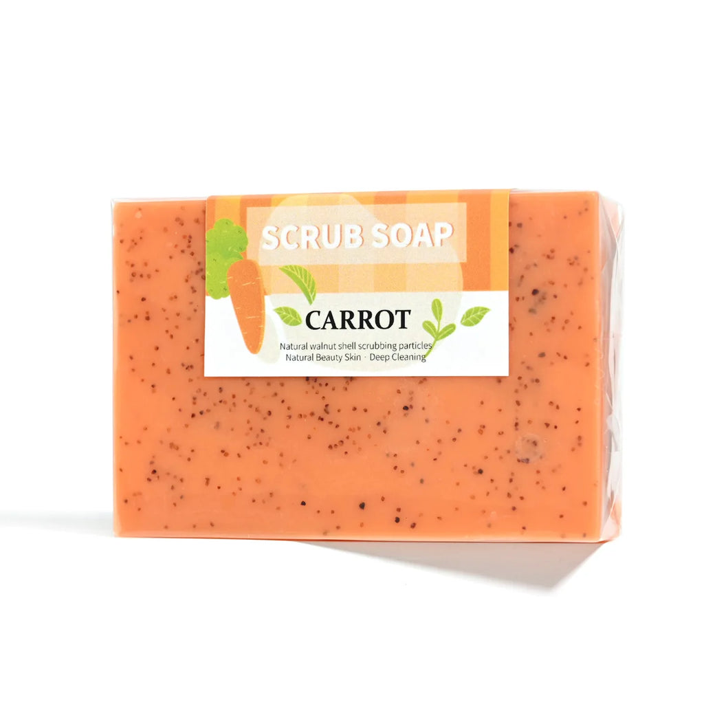 Organic Carrot Soap with Walnut Granules & Glycerin – Brightening Handmade Bar