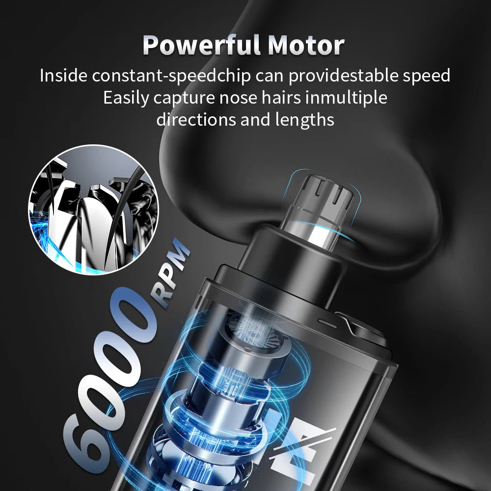 Mini Electric Nose Hair Trimmer – Rechargeable, Painless, USB-C, LED Display, Portable Pocket Size