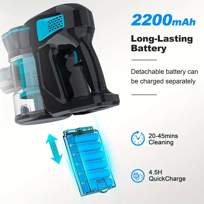 INSE V770 Cordless Handheld Vacuum Cleaner — 6-in-1 20KPa Lightweight Stick Vacuum with Flexible LED Headlights for Carpet & Bed