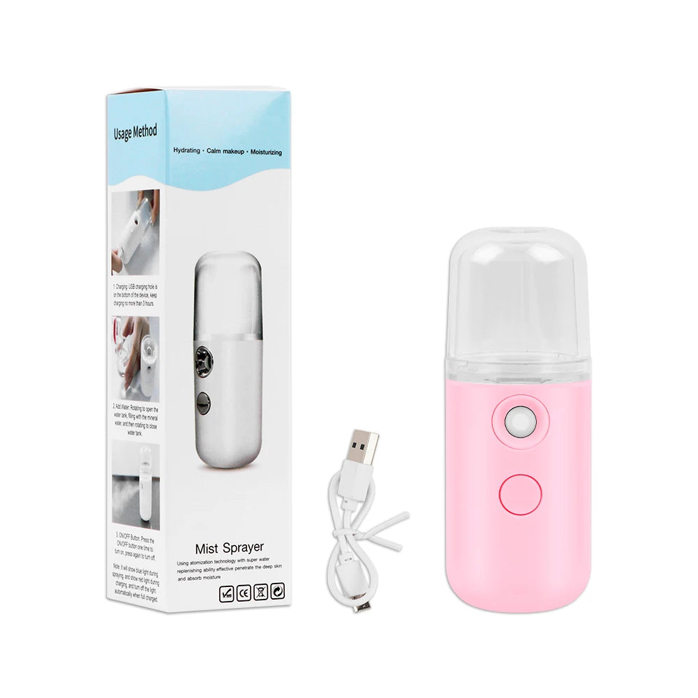 Nano Mist Face Steamer – USB Rechargeable Facial Humidifier & Skin Moisturizer