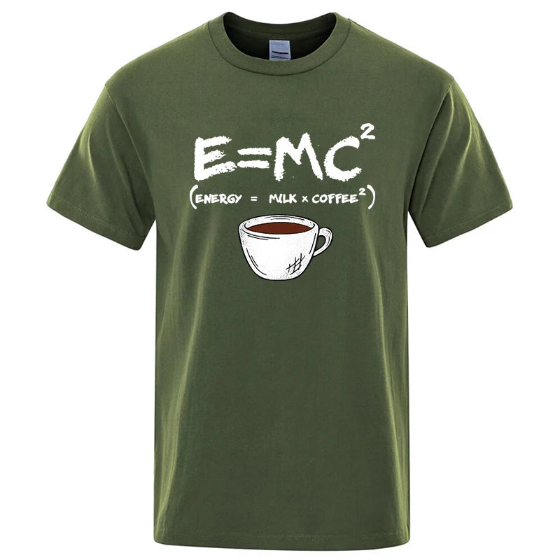 Men's Funny Energy Print Cotton T-Shirt — Humorous Graphic Tee